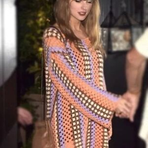 Myra Crochet Mini Dress Apricot purple Taylor Swift Medium VRG GRL